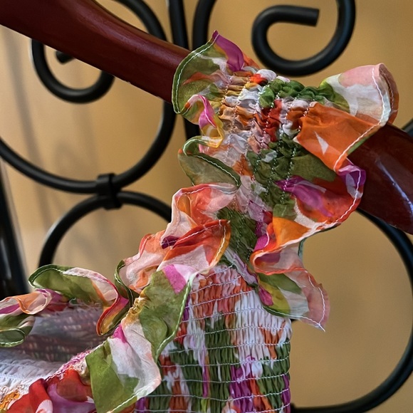 CAROLINE CONSTAS Hydra Floral Off-the-Shoulder Ruffle Top - Picture 3 of 9